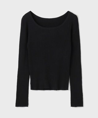 GRACE CONTINENTAL リブニットトップ ブラック