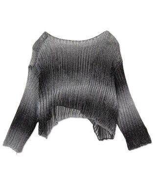 WEGO グラデーションニットプルオーバー ブラック