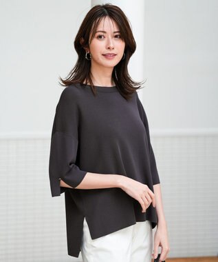 ANY SIS 【アイスタッチ】ボートネックニット プルオーバー スレート