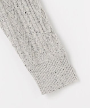 J.PRESS LADIES NEP クルーネック ケーブルニット ライトグレー系