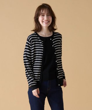 ANY 【洗濯機可/UVカット】パールポイントアンサンブル ブラック×オイスター