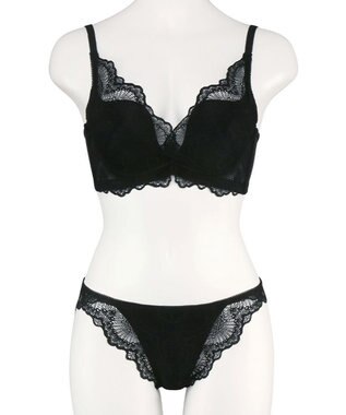 San-ai Resort（三愛水着楽園） 【新色アッシュローズ・アッシュグレー追加】 カシュクール脇高ブラジャー＆ショーツ ブラック