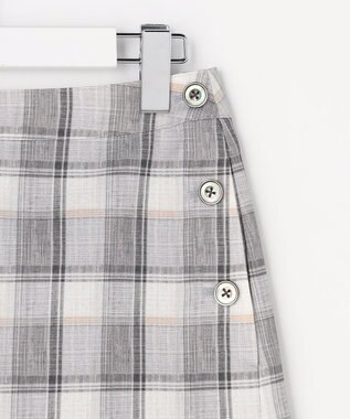 J.PRESS LADIES L スラブ調チェック プリント スカート グレーチェック系