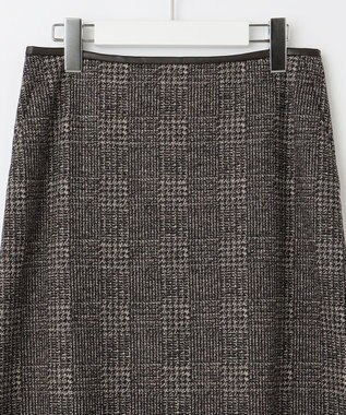J.PRESS LADIES 【洗える】チェック ジャカード ナロー スカート ブラウン系5