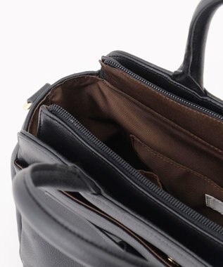 ANY SIS 【2WAY】ベルトバックルラウンドミディトート バッグ ブラック