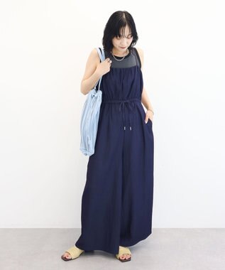 Green Parks 胸元バルーンワイドシルエットサロペット