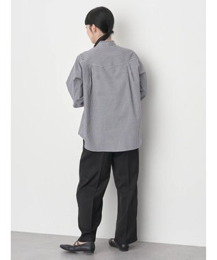 earth music&ecology スタンドフリルシャツ Gingham Check