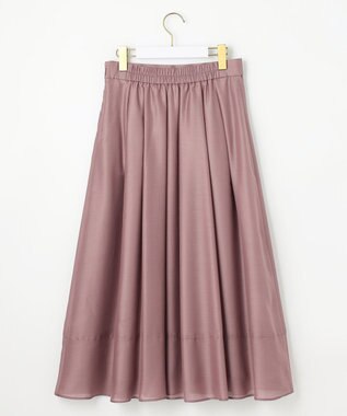 ANY SIS 【洗える】シアーチンツタック スカート モカピンク
