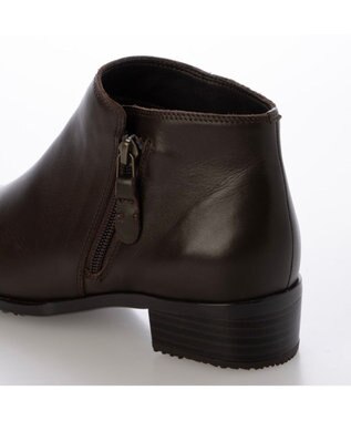 ing <ing>【WEB限定】【レイン対応】サイドファスナーショートブーツ ダークブラウン