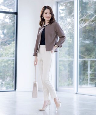 Tiaclasse 【洗える】テーパードパンツ アイボリー