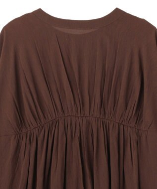 YECCA VECCA ドライタッチシアーバンドカラーシャツ Brown