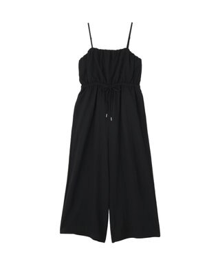 Green Parks 胸元バルーンワイドシルエットサロペット Black