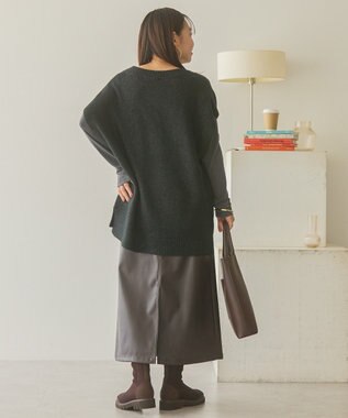 AMERICAN HOLIC ラメ入りＶネックニットベスト Black