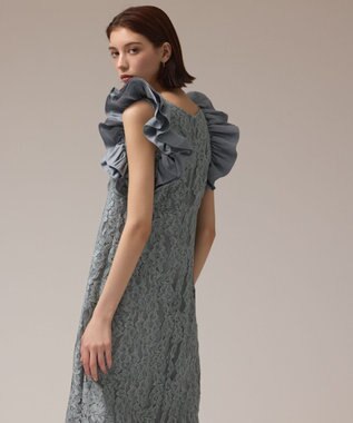 GRACE CONTINENTAL フリルレースワンピース ブルー