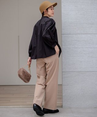 23区 【CLASSY.2月号掲載/洗える】TRストレッチギャバ ワイドパンツ キャメル系