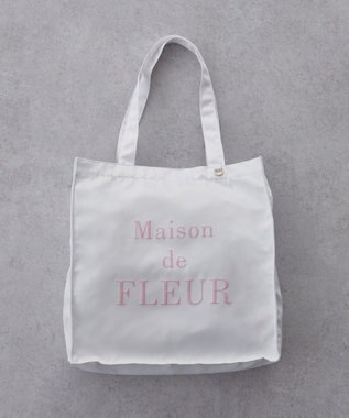 Maison de FLEUR ブランドロゴ発泡プリントスクエアトート