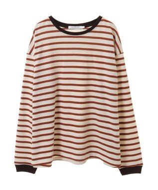 AMERICAN HOLIC ドロップショルダーカットプルオーバー Border Ivory