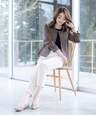 Tiaclasse 【洗える】テーパードパンツ アイボリー