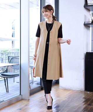 Tiaclasse 【洗える】テーパードパンツ ブラック