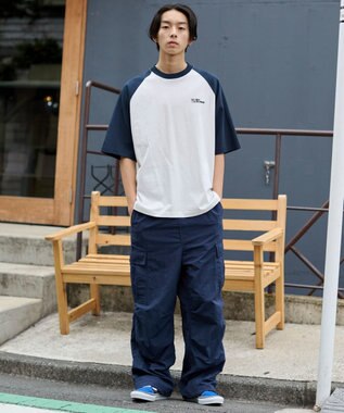 WEGO 【ユニセックス着用ITEM】ラグラングラフィックBIG　T（SS） ネイビー