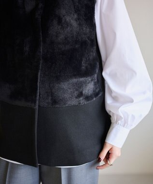 #Newans ペプラムシルエットファージレ ブラック