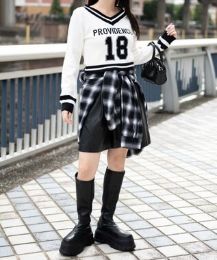 WEGO ナンバリングコンパクトニット ホワイト