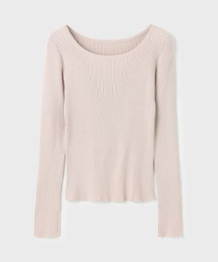 GRACE CONTINENTAL リブニットトップ ベージュ