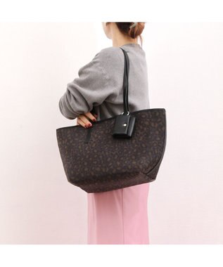 UNBILLION カシュカシュ cachecache / チュールメッシュヒョウ柄プリントトートＬ