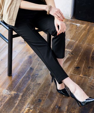 Tiaclasse 【洗える】テーパードパンツ ブラック