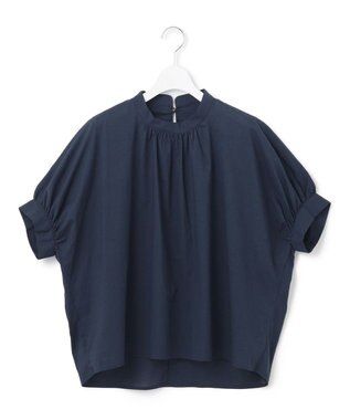 J.PRESS YORK STREET 【WOMEN】バックドレープ ドルマンブラウス ネイビー系