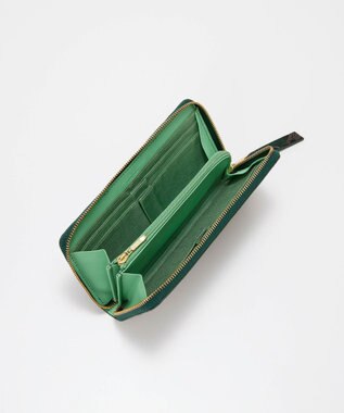 TOPKAPI 【TREASURE TOPKAPI】ローズエンボス ツヤ レザー ラウンドファスナー 長財布 グリーン
