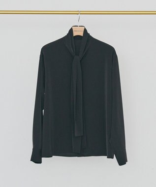 AMERICAN HOLIC 【イージーケア】ナロータイブラウス Black