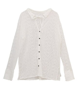 Green Parks ２ＷＡＹリボン付きレースシャツ Off White