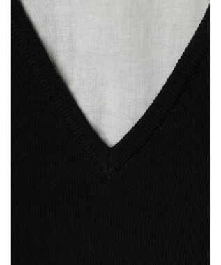 Green Parks ベスト風ドッキングニットプルオーバー Black