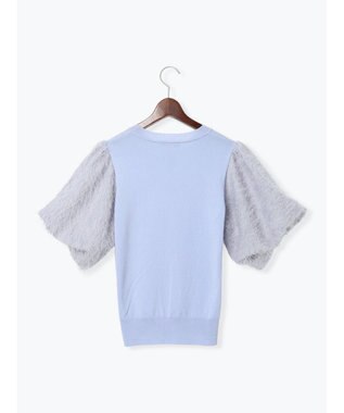 Te chichi シャギーバルーンスリーブニット ブルー