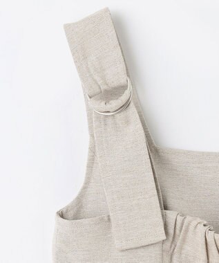 GRACE CONTINENTAL 麻調ベルトサロペット ベージュ