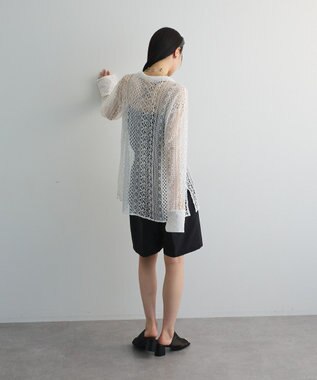 Green Parks ２ＷＡＹリボン付きレースシャツ Off White