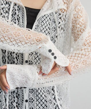 Green Parks ２ＷＡＹリボン付きレースシャツ Off White