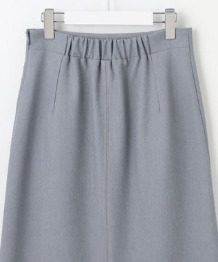 Feroux 【洗える】リボンポケット付きIライン スカート ブルー系