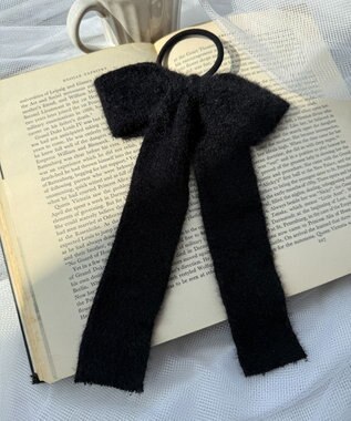 WEGO Lシャギーニットリボンゴム ブラック