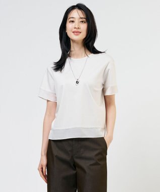 J.PRESS LADIES S 【シーンレスに活躍】コットンスムース シアーデザイン カットソー