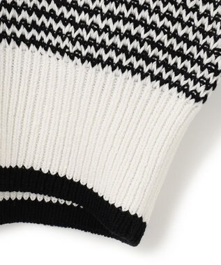 23区 【洗える】ワッフルパターン バイカラー ニット ブラック系