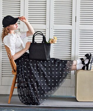 TOCCA SIDE RIBBON BASKET かごバッグ ブラック系