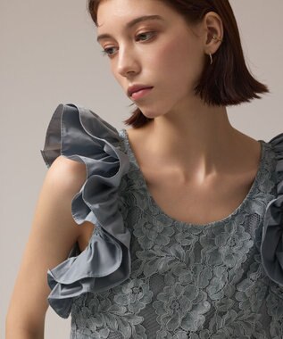 GRACE CONTINENTAL フリルレースワンピース ブルー