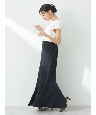 earth music&ecology バックレースサイドリブマーメイドスカート Black