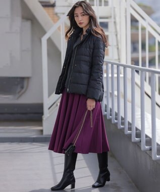 組曲 【ご好評につき追加予約 / 加藤ローサさん着用】ハンサムツイルフレア スカート パープル系