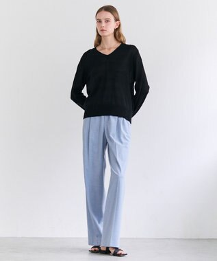 BEIGE， ARSENOPY / コットンドライタッチ Vネックニット Black