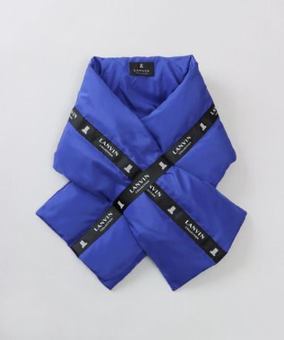 AURORA 【 LANVIN COLLECTION（ランバン コレクション） 】中綿リボン付マフラー(WASH) ブルー