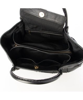 UNBILLION ピークスピーク PEAKSPEAK / 牛革パッチワーク・フラップトートL ブラック