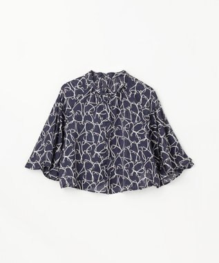 GRACE CONTINENTAL ラインハートケープブラウス ネイビー